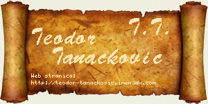 Teodor Tanacković vizit kartica